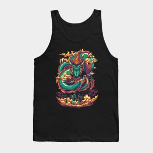 dragon vs samurai Tank Top